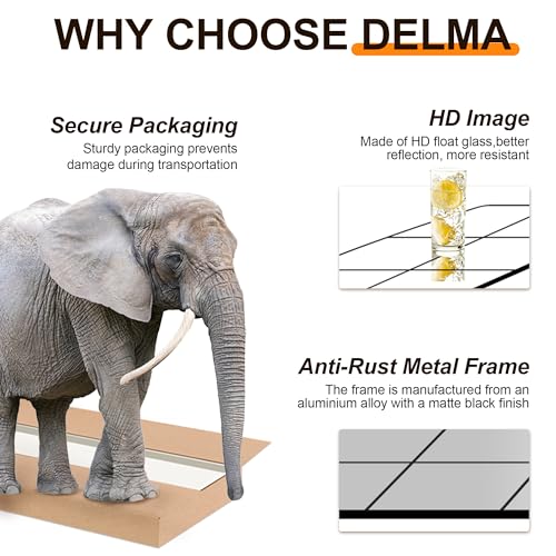 Delma Window Pane Mirror for Wall, 24"x36" Window Mirror Black - size: 36"L x 24"W