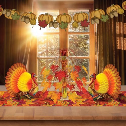 Beistle Tissue Turkey Centerpiece Thanksgiving Table Decor 1 Pack 12 Inch