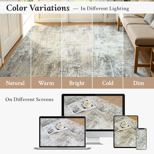 Washable Runner Rug Non Slip 2.6x8 for Kitchen Hallway Entryway - color: Brown, size: 2'6" x 8' (Runner)