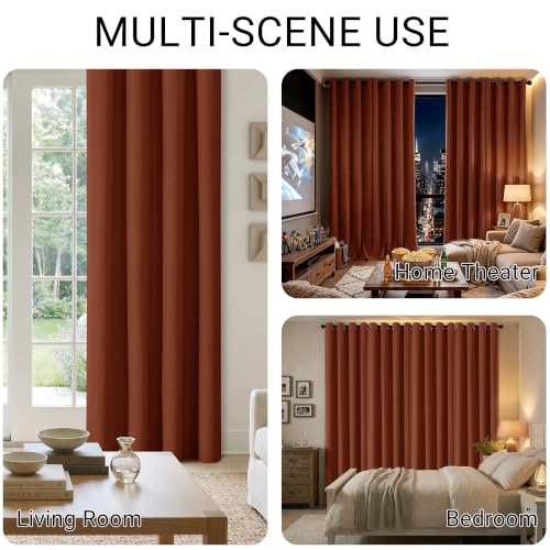 ChrisDown Terracotta Blackout Curtains 45 Inches Long 2 Panels for Bedroom - color: Terracotta, size: 52"W x 45"L (Pack of 2)