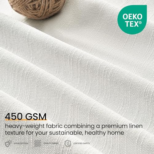 Topfinel Ivory White Pinch Pleated Blackout Linen Curtains, 105 Inch Long Energy Saving Thermal Insulated Living Room Panels, Neutral Farmhouse Noise Cancelling Drapery, Beige White,40" W*105" L - color: Beigewhite, size: 40"W x 105"L (Pack of 2)