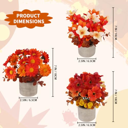 3 Pack Fall Decor for Thanksgiving Autumn Home Fireplace Holiday Decor