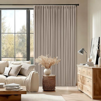 Burlywood Birch Pleated 100% Blackout Curtains 96 Inches Long 2 Panels - color: Burlywood Birch, size: 40"W x 96"L (Pack of 2)