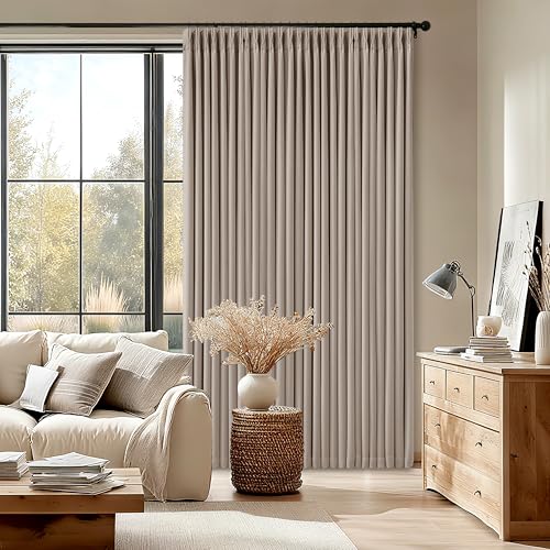 TWODRAPES Burlywood Birch 100% Blackout Linen 126 Inch Curtains 2 Panel Set - color: Burlywood Birch, size: 40"W x 126"L (Pack of 2)