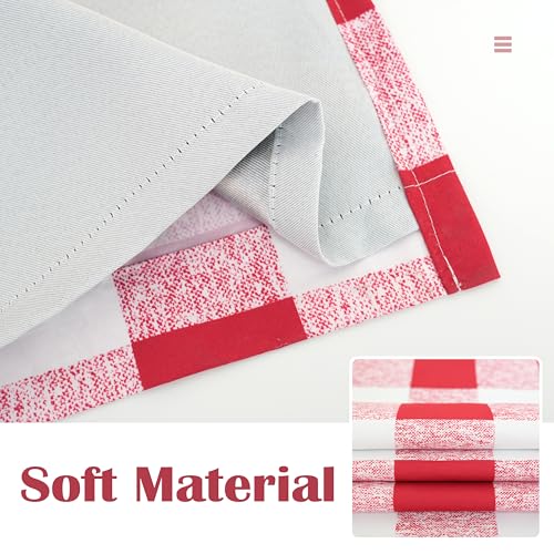 DriftAway Buffalo Plaid Blackout Curtains 2 Panels W52 x L96, Red - color: Red, size: 52"W x 96"L (Pack of 2)