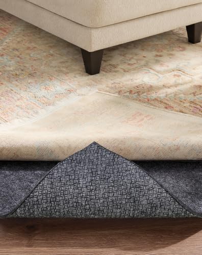 Veken 2 x 6 Ft Non Slip Cushioned Rug Pad Gripper, Felt and Silicone Backing, 1/4 inch Thick Runner Carpet Liner Protector Mat for Area Rugs and Hardwood Floors, Light Gray