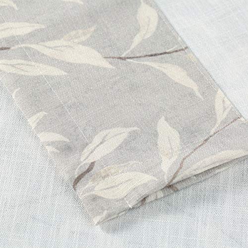 VOGOL Leaf Print Tiers Curtains Grey Small Window Curtains for Bathroom Laundry Room Basement Rod Pocket Lovely Leaf Print Window Drapes, 30 x 30, 2 Panels - color: Grey, size: 30"W x 30"L (Pack of 2)