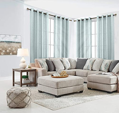 KOUFALL Seafoam Aqua Linen Curtains 96 Inches Long,Grommet Sheer Linen Curtain for Living Room,52x96 Inch Length 2 Panels - color: Sea Green, size: 52"W x 96"L (Pack of 2)
