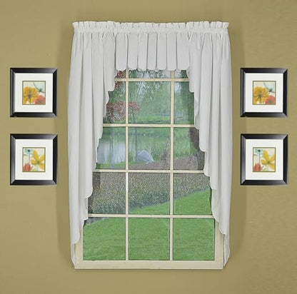 Today's Curtain, Orleans Scallop Curtain, White Valance, 60" W x 12" L, White - color: White, size: 60"W x 12"L (Pack of 1)