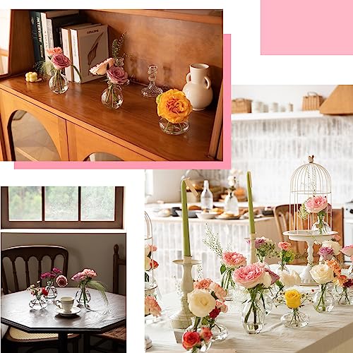 28 Clear Bud Vases in Bulk, Glass Small Bud Vase for Centerpieces - color: Clear Set of 28