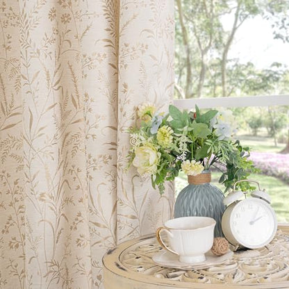 BGment Oatmeal Linen Curtains 63 Inch Length for Living Room 2 Panels - color: Oatmeal, size: 52"W x 63"L (Pack of 2)