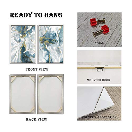 Abstract Wall Art Canvas Framed: Abstract Artwork Picture Painting for Living Room Office (24''W x 36''H x 2 PCS, Multiple Sizes) - size: 24"x36"x2 Panels (Framed)