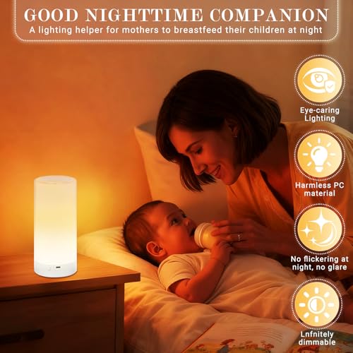 UNIFUN Night Light Touch Control RGB Rechargeable Bedside Lamp Dimmable - size: Taller Size1