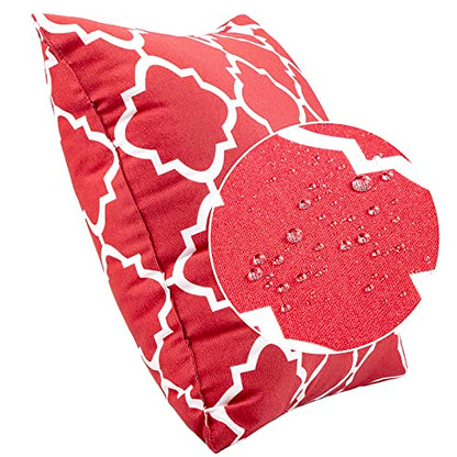 JMGBird Outdoor Accent Pillows Throw Pillows with Inserts Included - color: Red