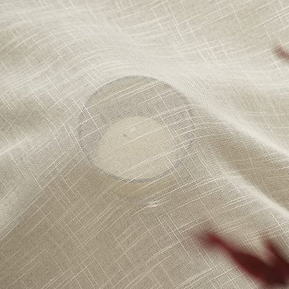 Demetex Beige Semi Sheer Curtains Kitchen Small Window Curtain Semi Sheer Panels for Bedroom, Set of 2, 54 x 45 Inch, Linen - color: Semi Linen, size: 54"W x 45"L (Pack of 2)
