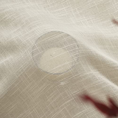 Demetex Semi Sheer Linen Curtains 63 Inch Long Kitchen Window Curtain Panels Semi Sheer for Living Room Nursery, Set of 2, 54x63 inches Drop, Beige - color: Semi Linen, size: 54"W x 63"L (Pack of 2)