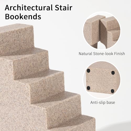 Decorative Book Ends for Heavy Book - Anti-Slip,for Any Bookshelf