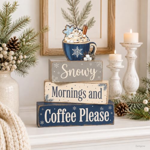 Christmas Decorations Indoor, Christmas Snowflake Coffee Home Decor - style: Snowflake Coffee