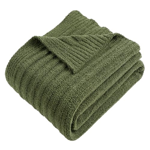 Battilo Olive Green Throw Blankets for Couch, Soft Throw Blanket, 50"x60" - color: Olive Green, size: 50"x60"
