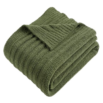 Battilo Olive Green Throw Blankets for Couch, Soft Throw Blanket, 50"x60" - color: Olive Green, size: 50"x60"