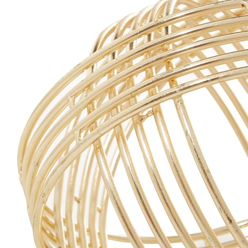 Deco 79 Metal Geometric Decorative Sculpture Layered Orb Home Decor Statues, Set of 2 Accent Figurines 9", 7"W, Gold