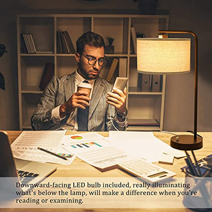 Tall Table Lamps Set of 2, Fully Dimmable Bedside Lamp with USB C+A Ports - color: Brown 2 Pack