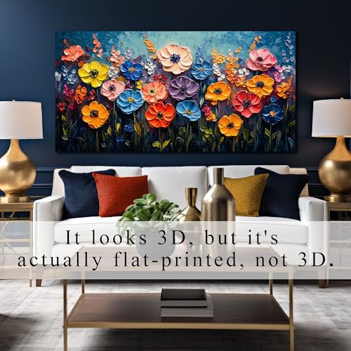 Flower Pictures Wall Decor Bedroom Large Colorful Wall Art - color: Colorful, size: 58"L x 29"W