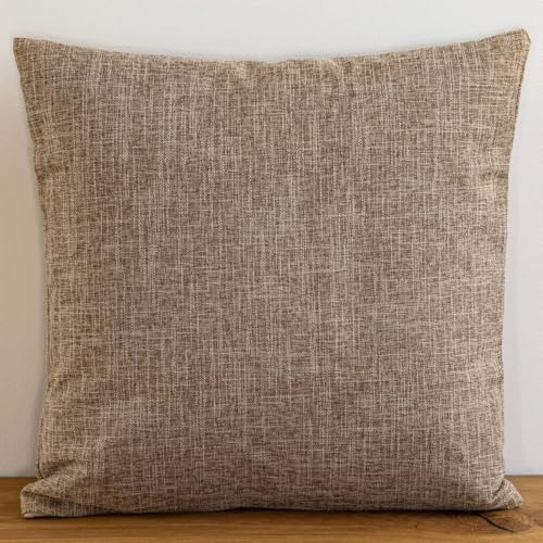 PLIN Throw Pillow Cover 18x18 Inch Soft Solid Decorative Cushion Case for Sofa Couch Bed Living Room Modern Farmhouse Boho Accent Pillowcase, Machine Washable Square Nordic Home Decor, Khaki - color: Khaki, size: 18" x 18" (Pack of 1)