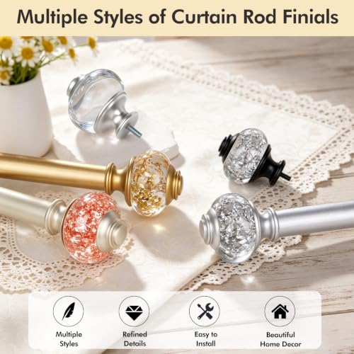 USFOOK Curtain Rods 32 to 58 Inch, Decorative Drapery Rod, Rose Gold - color: Rose Gold, size: 32-58"