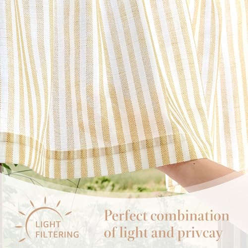 jinchan Linen Boxter Stripe Valances for Window 50 x 16 inch,Yellow,1 Panel - color: Boxter Stripe | Mustard Yellow on Linen, size: 50"W x 16"L (Pack of 1)