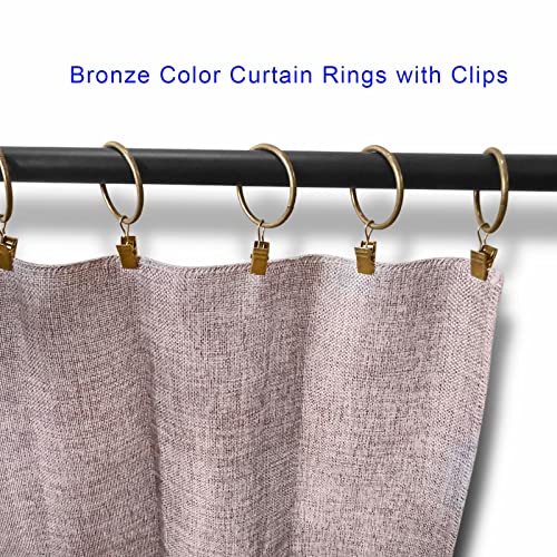 LLPJS Curtain Rings with Clips, 1.5 inch ID, 20 Pack, Bronze - color: Bronze, size: 1.5" I D Set of 20
