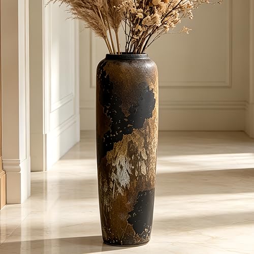 Rustic Ceramic Floor Vase, 24 Inch, Clay Farmhouse Large Decor - size: 23.6 Inch