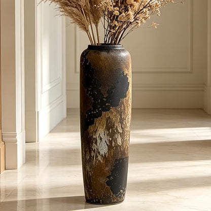 Rustic Ceramic Floor Vase, 24 Inch, Clay Farmhouse Large Decor - size: 23.6 Inch