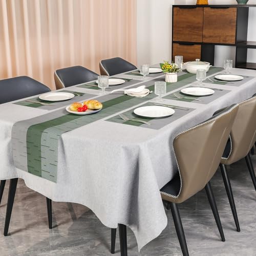 Placemats Set of 4, Vinyl Woven Heat-Resistant Place Mats - color: Gray Sage Green, size: Set of 4