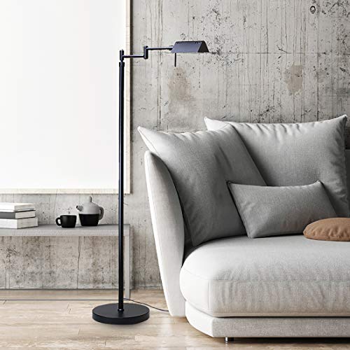 O'Bright Brook Adjustable Dimmable LED Pharmacy Floor Lamp, Black - color: Black