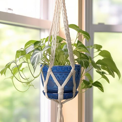 G EPGardening Pot for Plants, 5 Inch Ceramic Planter, Blue - color: Triangle Blue