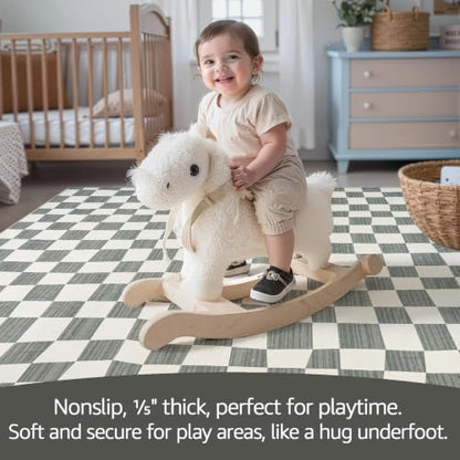 jinchan 2x6 Runner Rug Modern Checkered Geometric Lattice Hallway Rug, Grey - color: Checkered Grey, size: 2' x 6' (Rectangular)