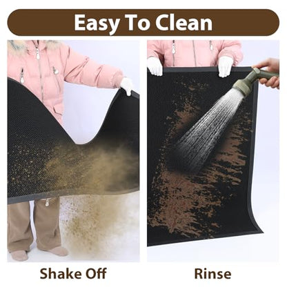 Front Door Mat Outside Entrance Entry Welcome Mat 17"x30" Black - color: Black, size: 17"x30"