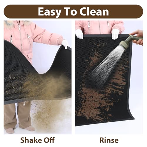 Front Door Mat Outside Entrance Welcome Mat 24"x36" Black 2x3 ft - color: Black, size: 24"x36"