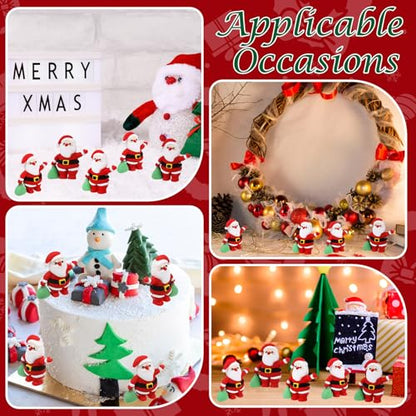 Halloscume 25 Pcs Mini Santa Christmas Figurines to Hide, White Skin