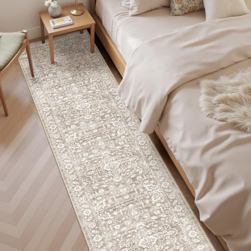 Soalmost Runner Rug Non-Slip for Hallway 2x8, Washable Soft Kitchen Rug - color: Light Brown, size: 2' x 8' (Runner)