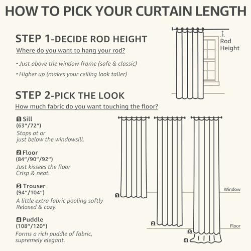jinchan Linen Curtains 84 inch Black Floral Farmhouse Rod Pocket 2 Panels - color: Amlie Black, size: 50"W x 84"L (Pack of 2)
