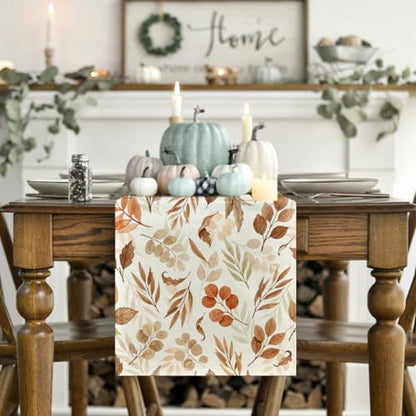 Artoid Mode 210 GSM Fall Table Runner Home Party Decor 13x90 Inch - size: 13" x 90", Table Runner