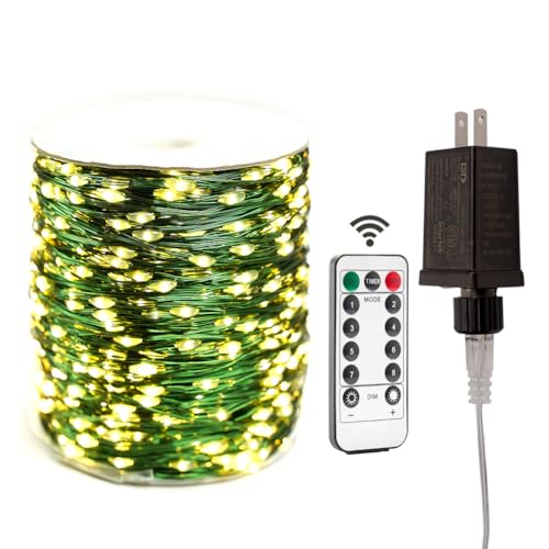 400FT 1200LED Extra Long Fairy Lights Plug in Green Wire - color: Green wire, size: 400FT 1200LEDs