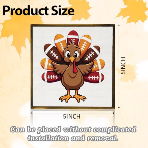 Turkey Football Fall Thanksgiving Wood Decor Sign for Table Shelf Decor2219 - color: Turkey