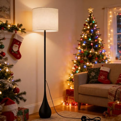 Modern Floor Lamp for Living Room, 67'' Tall Lamp with Linen Drum Shade - size: 67IN-Height