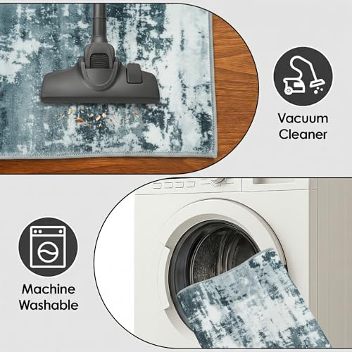 Kitchen Rugs Sets of 3 Non Slip Washable Mats for Floor, Gray - color: Grey