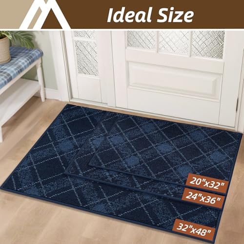 COSY HOMEER Door Mat Non-Slip Absorbent Washable Entrance 24"x36" Navy Blue - color: Navy Blue, size: 2' x 3' (Rectangular)