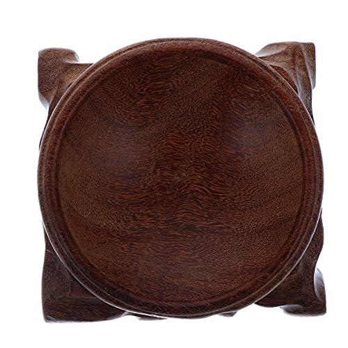 EXCEART Crystal Ball Display Stand Wooden round Pedestal for Home Decor - size: 8X3cm