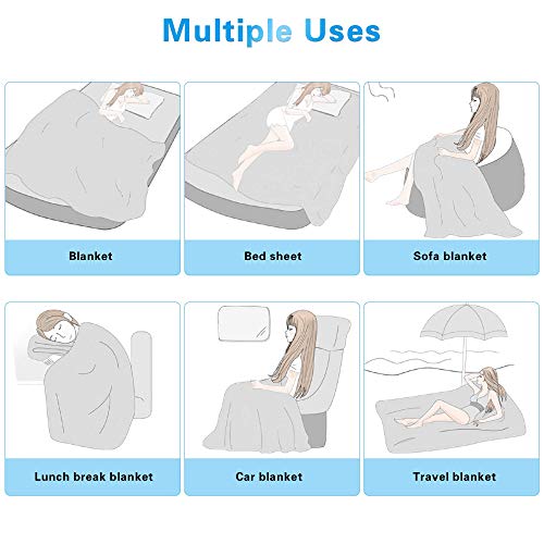 AmyHomie Cooling Blanket 59"x79", 100% Rayon Derived from Bamboo - color: Light Gray, size: 59" x 79"